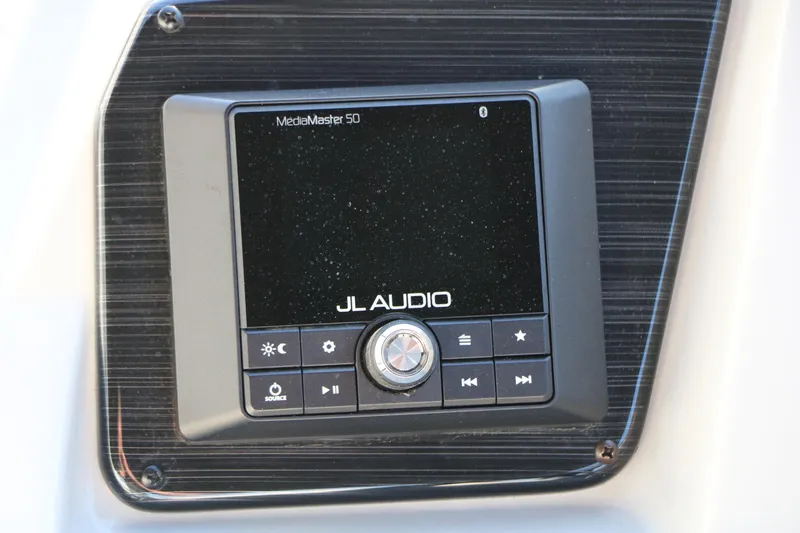 Slide: The Image of JL Audio MediaMaster 50 control panel on 2024 Sun Chaser Geneva SB DH boat. - 30
