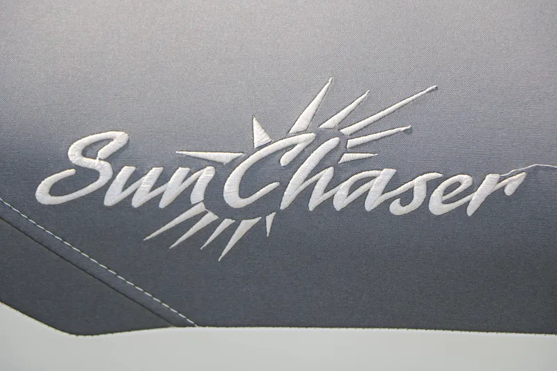 Slide: The Image of SunChaser Geneva SB DH 2024 logo on gray fabric background. - 37