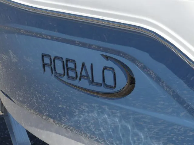 Slide: The Image of Close-up of Robalo R180 Center Console boat logo, year 2026. - 7