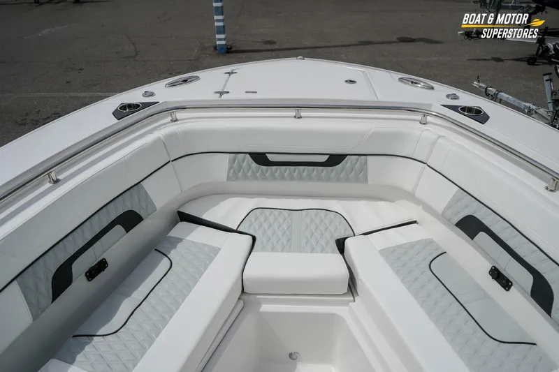 Slide: The Image of 2026 Blackfin 272 DC boat interior with luxurious seating and modern design. - 35