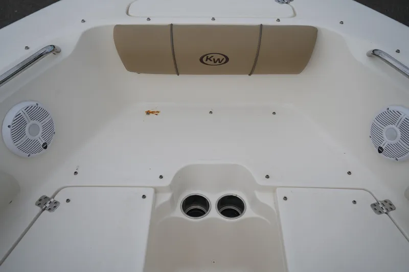 Slide: The Image of Interior of 2020 Key West 203 DFS boat with speakers and seating area. - 32