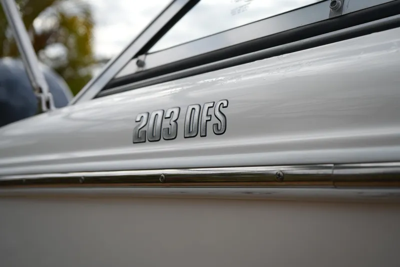 Slide: The Image of Close-up of 2020 Key West 203 DFS boat model name on hull. - 7