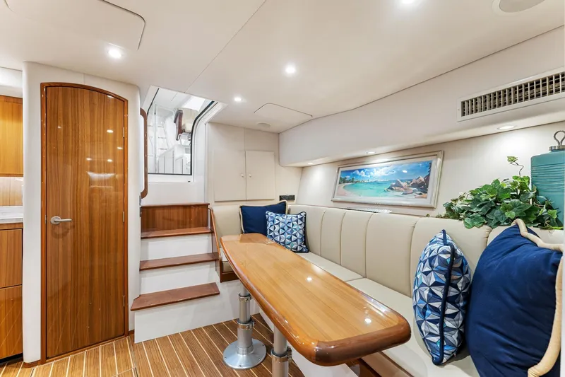 Slide: The Image of Luxurious interior of 2018 Viking 44 Express yacht with elegant seating and decor. - 90