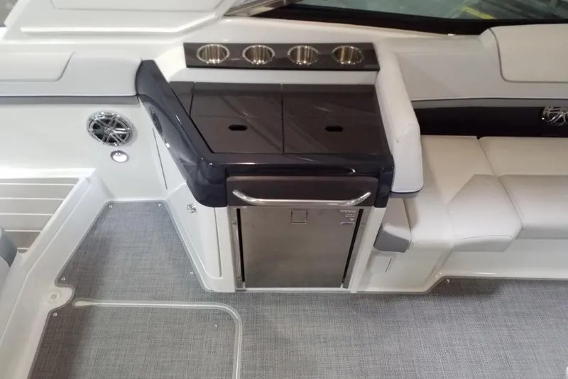 Slide: The Image of 2020 Formula 310 Bowrider OB interior with sleek seating and modern amenities. - 5