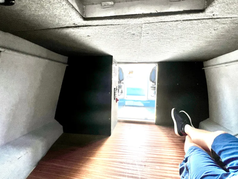 Slide: The Image of Interior view of ACB 30 model, 2003, with person relaxing inside. - 29