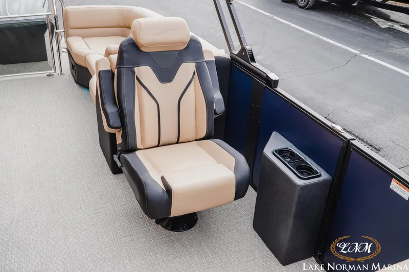Slide: The Image of Luxury seating on 2026 Evotti 725QL boat at Lake Norman Marina. - 18
