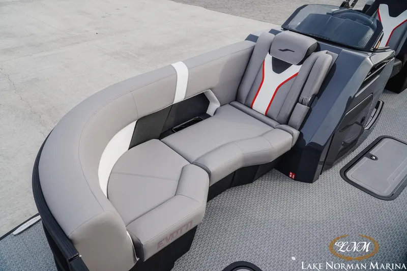 Slide: The Image of Luxurious seating on 2026 Evotti 723QL boat at Lake Norman Marina. - 17