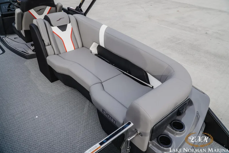Slide: The Image of Luxurious seating on 2026 Evotti 723QL boat at Lake Norman Marina. - 8