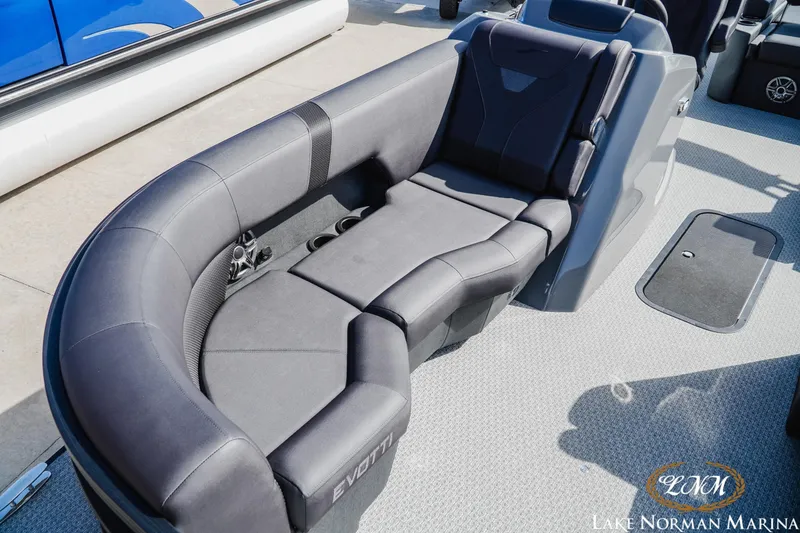Slide: The Image of Luxurious seating on 2026 Evotti 523CS boat at Lake Norman Marina. - 14
