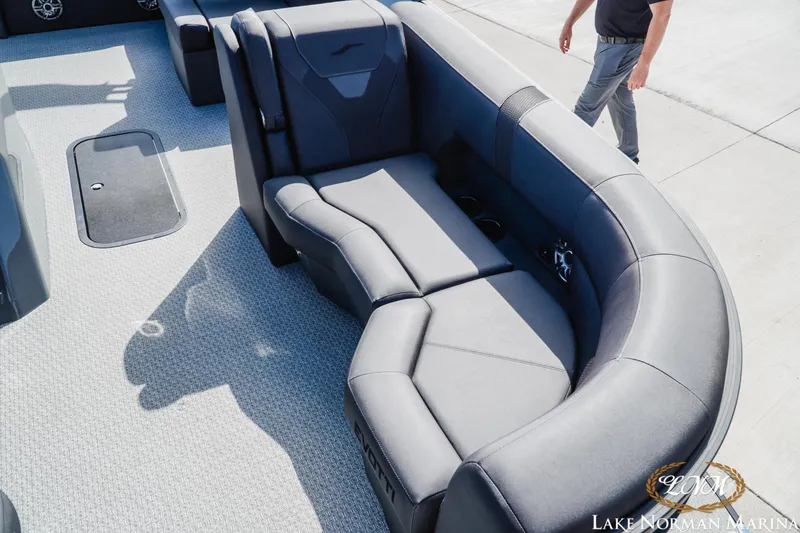 Slide: The Image of Luxurious seating on 2026 Evotti 523CS boat at Lake Norman Marina. - 15
