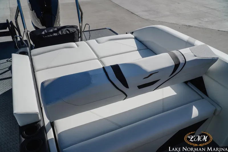 Slide: The Image of Luxury seating on 2026 Evotti 723CS boat at Lake Norman Marina. - 19