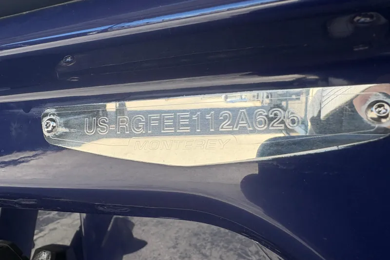 Slide: The Image of Hull identification number on a 2026 Monterey Elite 25 SD boat. - 11
