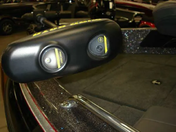 Slide: The Image of Close-up of a 2014 Ranger 1850 LS boat detail. - 22