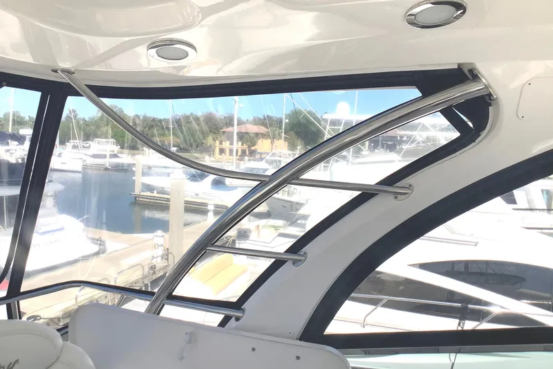 Slide: The Image of Interior view of a 2007 Sea Ray 52 Sedan Bridge yacht at a marina. - 20