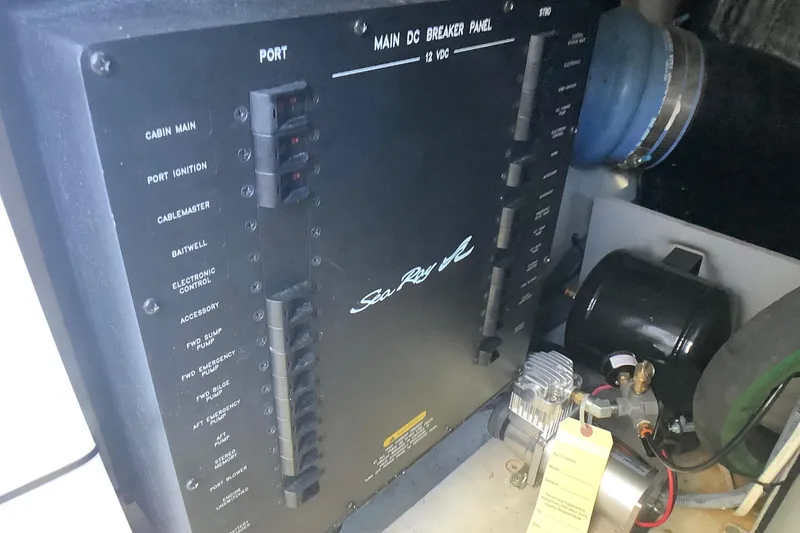 Slide: The Image of Main DC breaker panel on 2007 Sea Ray 52 Sedan Bridge yacht. - 48