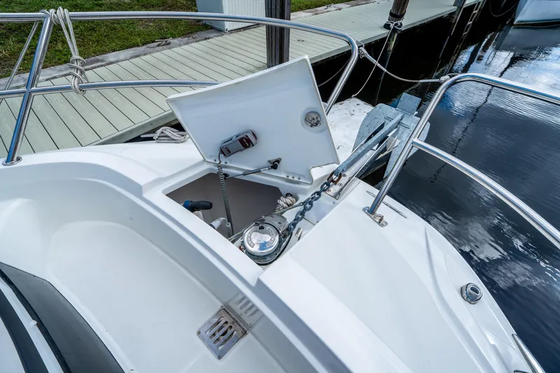 Slide: The Image of 2024 Jeanneau Leader 10.5 WA Series 2 boat anchor compartment at dockside. - 17
