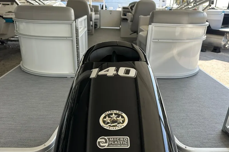 Slide: The Image of Sweetwater EX2286SBX 2026 boat interior with 140 HP engine, ultra-low emission. - 31