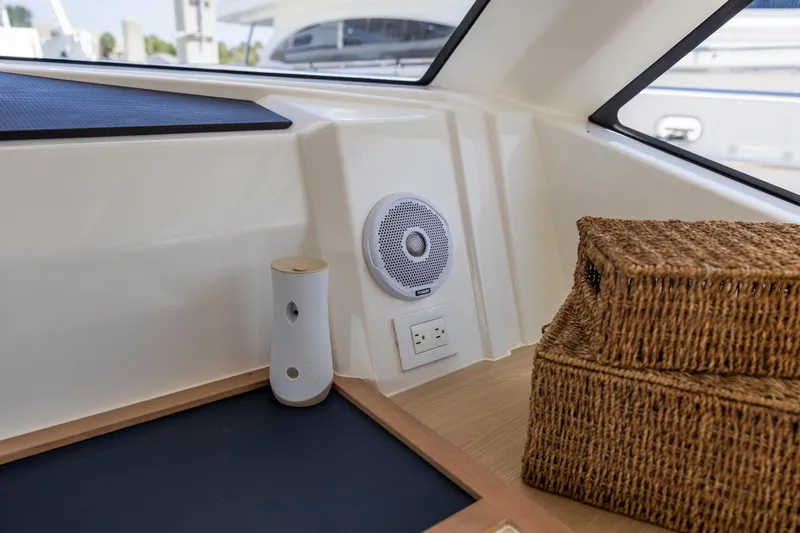 Slide: The Image of Luxurious interior of 2022 Aquila 44 Yacht with modern design and spacious cabin. - 18