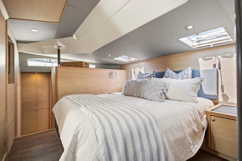 Slide: The Image of Modern kitchen sink on 2022 Aquila 44 Yacht with marina view. - 20
