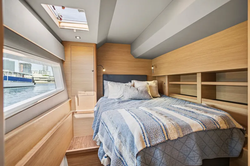 Slide: The Image of Luxurious interior of 2022 Aquila 44 Yacht with elegant seating and decor. - 28