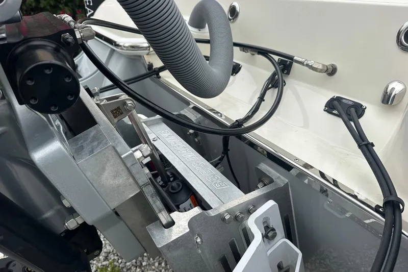 Slide: The Image of Close-up of 2026 ShearWater 260 SS Carolina boat engine components. - 30