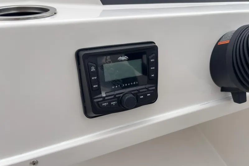 Slide: The Image of Wet Sounds audio system on 2026 Starcraft SVX 171 OB boat dashboard. - 11