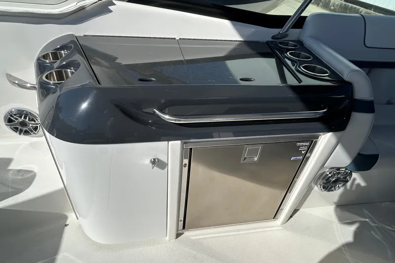 Slide: The Image of Dashboard of 2021 Formula 350 Crossover Bowrider I/O with steering wheel and controls. - 15