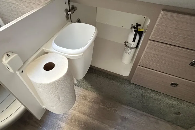 Slide: The Image of 2021 Formula 350 Crossover Bowrider I/O engine compartment with open hatch. - 26