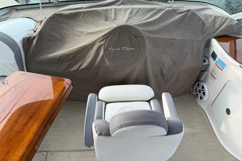 Slide: The Image of 2007 Cruisers Yachts 447 Sport Sedan interior with covered equipment and seating. - 50