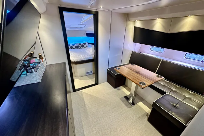 Slide: The Image of Luxurious interior of 2013 Azimut Verve 40 yacht with modern seating and table. - 76