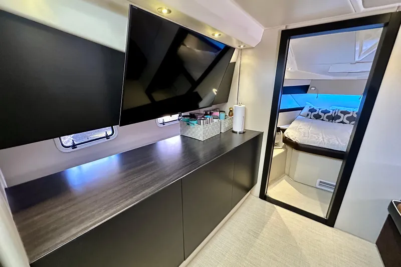 Slide: The Image of Luxurious interior of 2013 Azimut Verve 40 yacht with modern amenities and elegant design. - 78