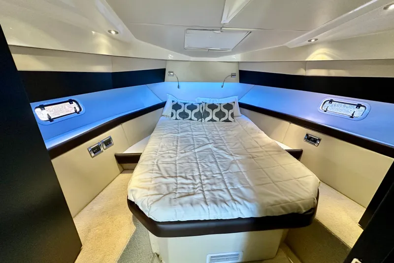 Slide: The Image of Luxurious cabin interior of 2013 Azimut Verve 40 yacht with cozy bed and modern design. - 83