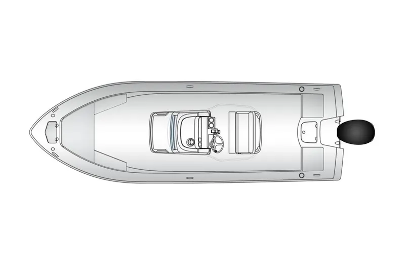 Slide: The Image of Top view of 2022 Everglades 243 Center Console boat layout. - 35