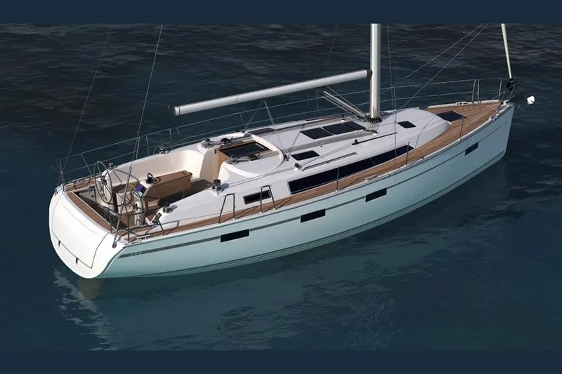 Slide: The Image of Interior of 2016 Bavaria Cruiser 41 yacht with modern wood finish and seating area. - 14