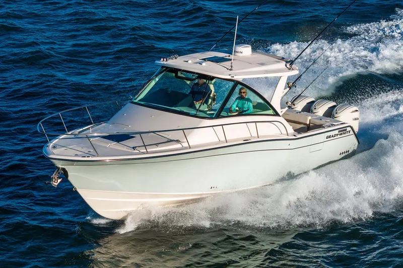 The Image of Manufacturer Provided Image: 2026 Grady-White Express 340 cruising on open water, showcasing sleek design and performance. - 0