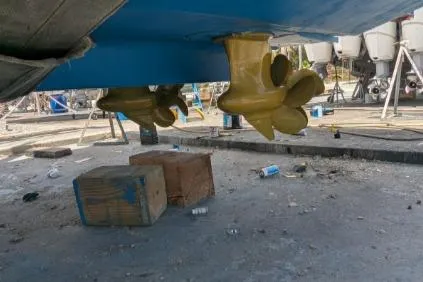 Slide: The Image of Luxurious 2013 Prestige 550 yacht interior with modern kitchen and spacious seating area. - 11