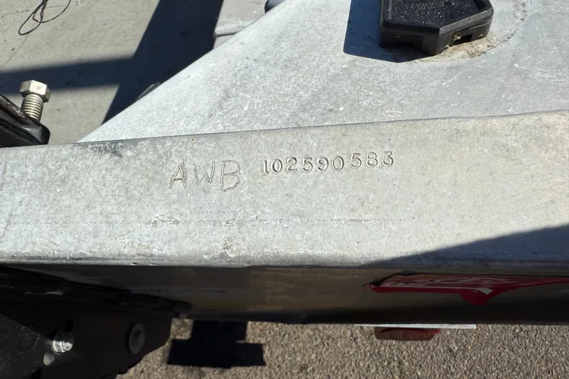 Slide: The Image of Serial number on 1983 Alumaweld Center Console boat trailer. - 22