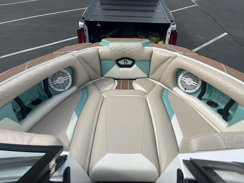 Slide: The Image of Interior of 2024 Centurion Ri230 boat with luxurious seating. - 14