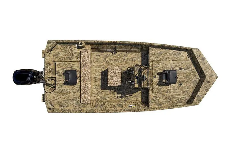 Slide: The Image of Manufacturer Provided Image: Top view of 2026 Crestliner 1870 Retriever FCC boat with camouflage design. - 12