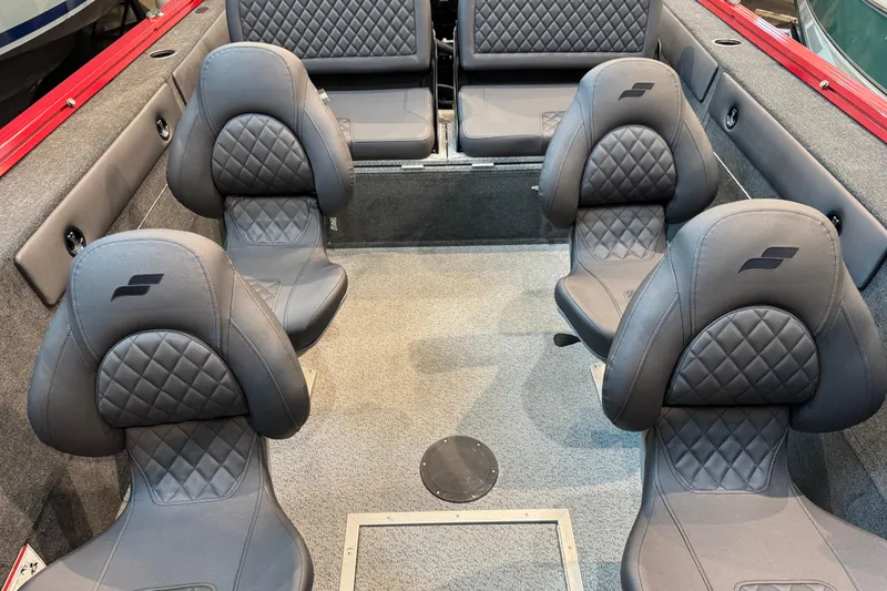 Slide: The Image of Interior of 2026 Starweld 18 SXT boat with gray quilted seats. - 19