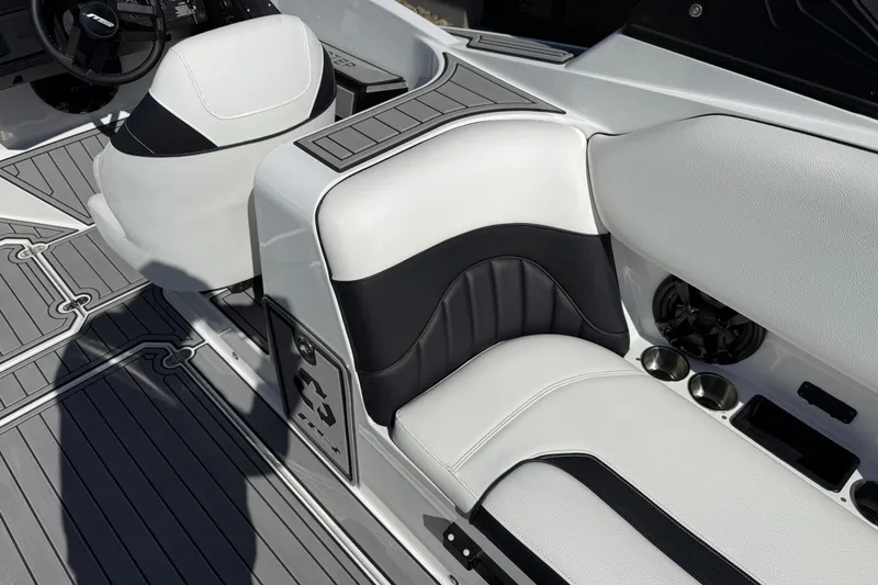 Slide: The Image of Luxurious seating in 2025 MB B52 25 Alpha boat with sleek design and modern features. - 21
