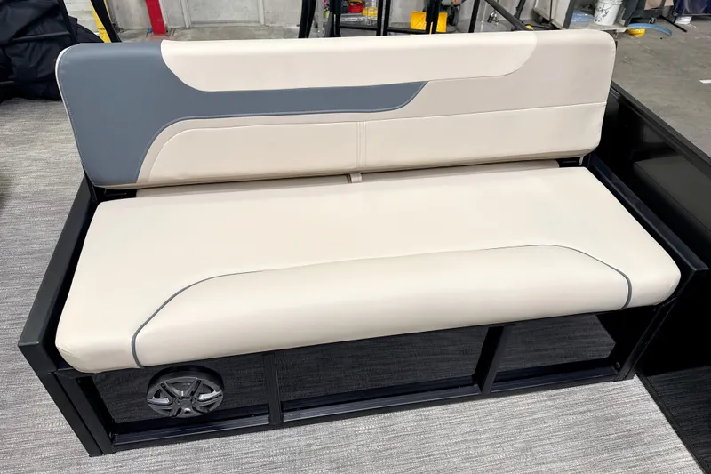 Slide: The Image of Godfrey Sweetwater 2286 SFLC 2026 bench seat with speaker. - 18