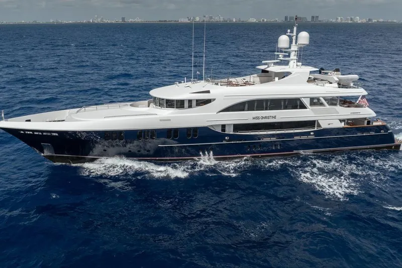 The Image of Luxurious 2006 Trinity Tri-Deck Motor Yacht cruising on open sea. - 0