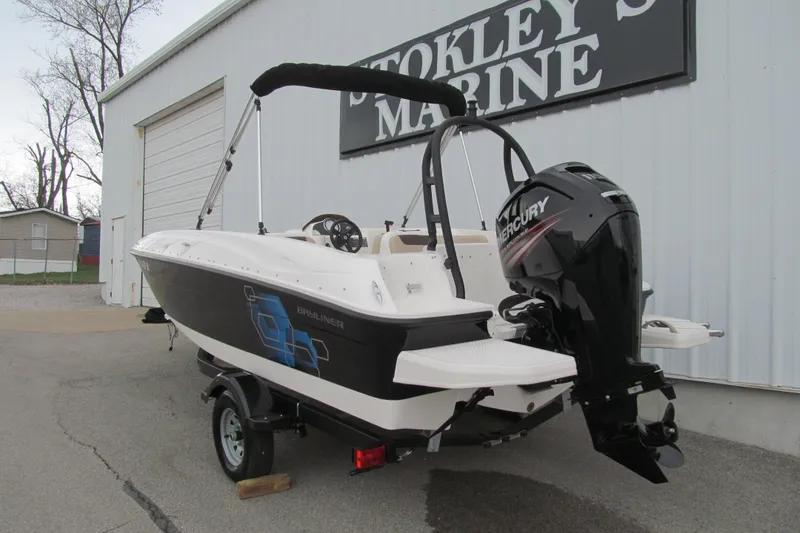 Slide: The Image of 2017 Bayliner Element E18 boat with Mercury engine at Stokley's Marine. - 2