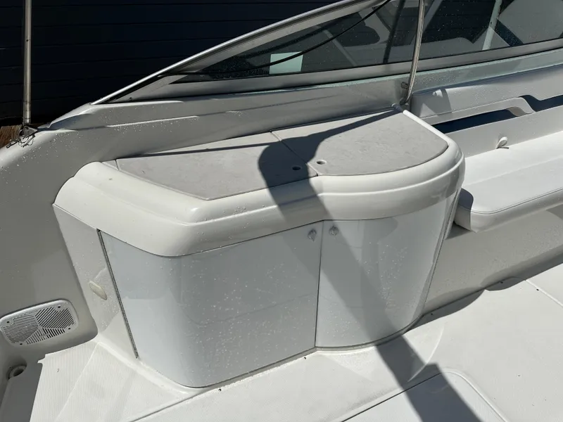 Slide: The Image of 2000 Formula 330 SS boat interior detail with white cabinetry and seating. - 15