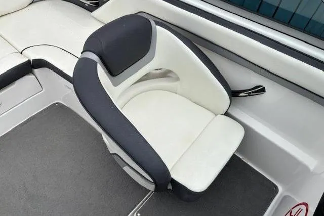 Slide: The Image of 2015 Yamaha Boats SX192 interior seating, featuring a comfortable, modern design. - 19