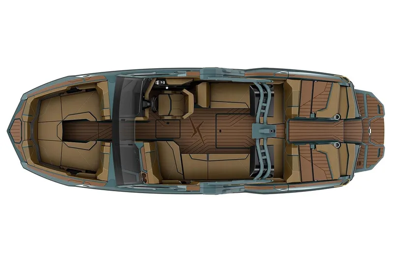Slide: The Image of Manufacturer Provided Image: Top view of 2026 MasterCraft X24 boat interior, featuring spacious seating and modern design. - 27