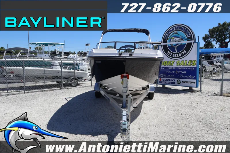 Slide: The Image of 2026 Bayliner D22 boat on trailer at Antonietti Marine sales lot. - 6