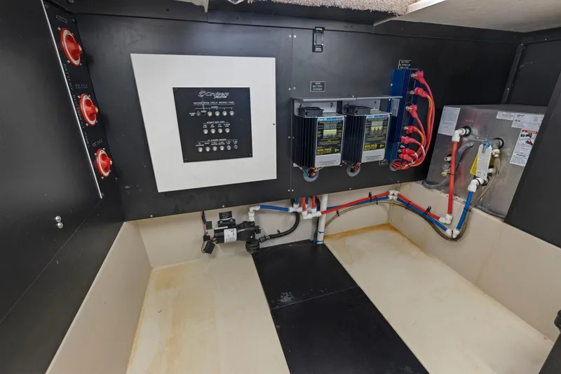 Slide: The Image of Electrical panel and wiring in 2008 Cruisers Yachts 447 Sport Sedan. - 44