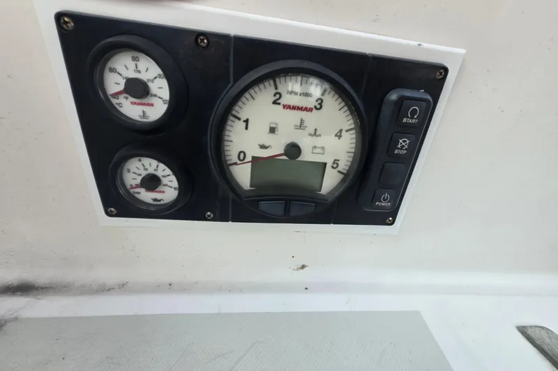 Slide: The Image of Yanmar engine control panel on 1980 Pearson 365 Sloop sailboat. - 33